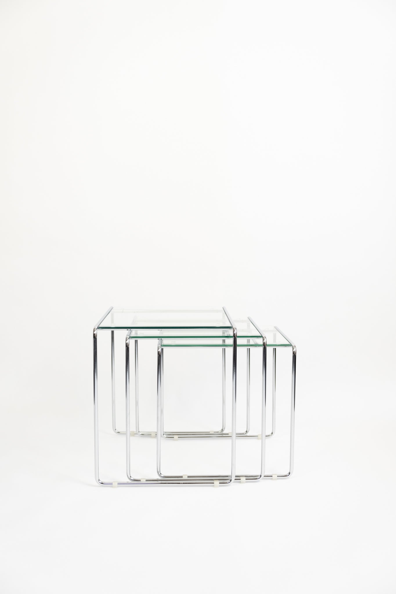 Chroom Mimiset glas Nesting Tables