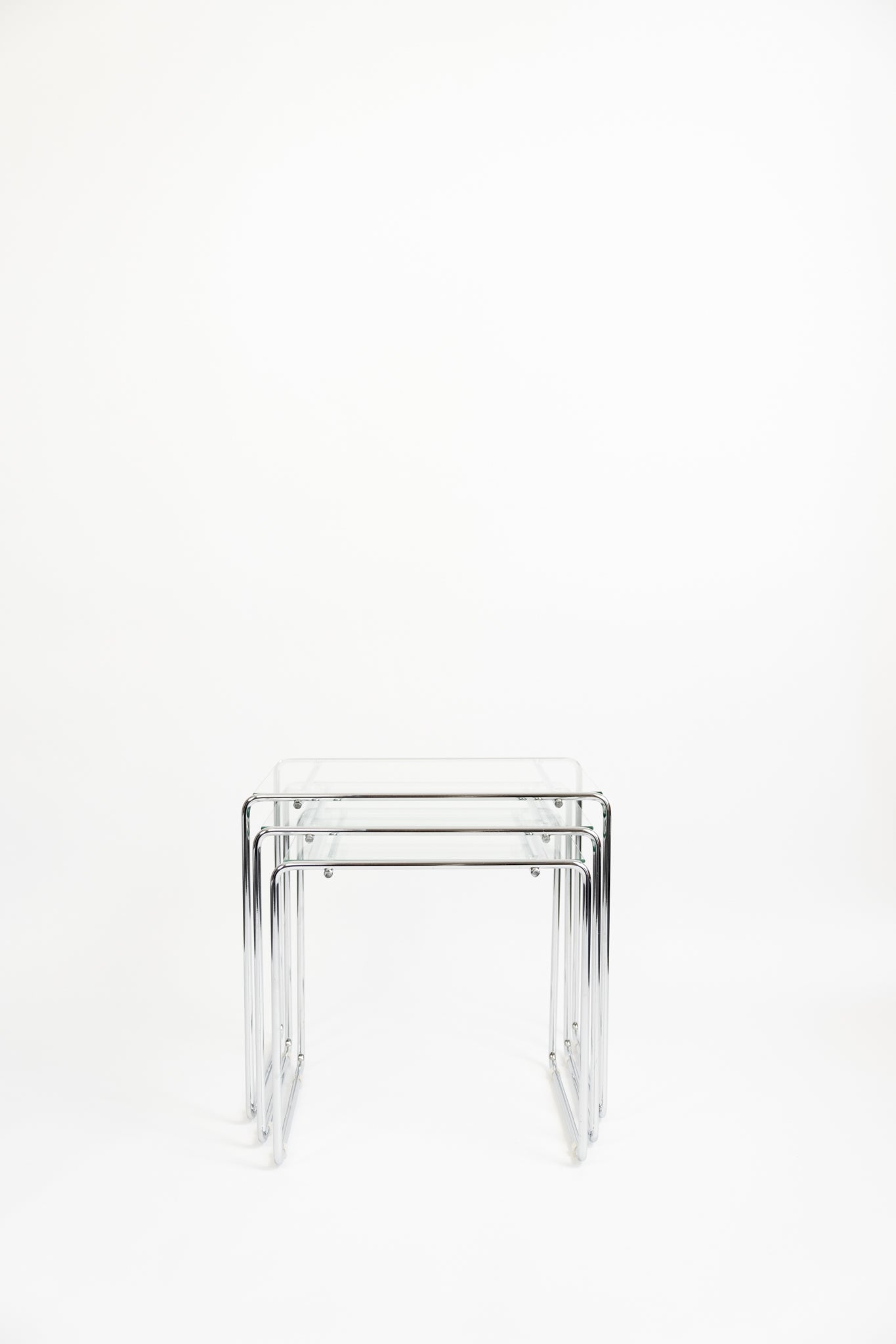 Chroom Mimiset glas Nesting Tables