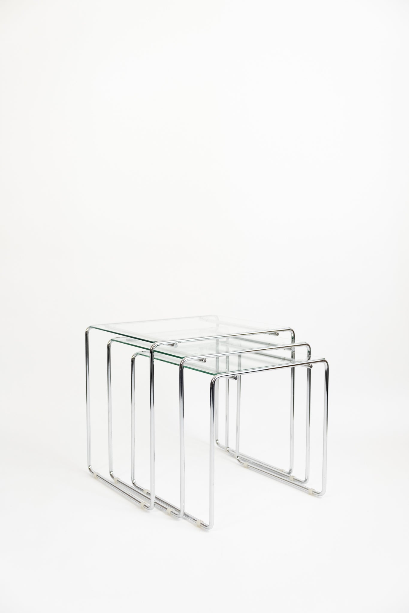 Chroom Mimiset glas Nesting Tables