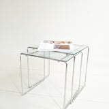 Chroom Mimiset glas Nesting Tables