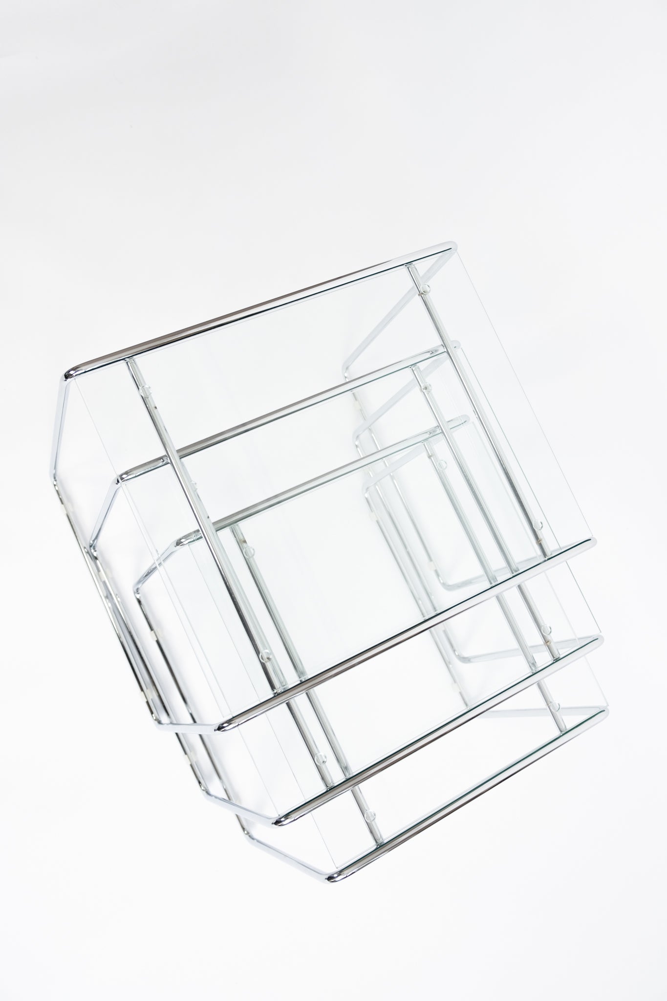 Chroom Mimiset glas Nesting Tables